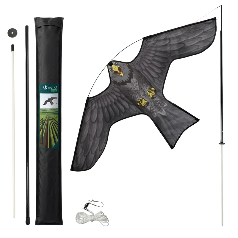 Cerf volant anti oiseaux effaroucheur avec mat Faucon modele D