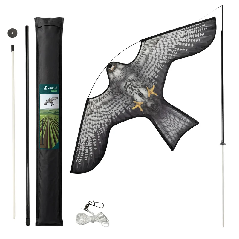 Cerf volant anti oiseaux effaroucheur avec mat Faucon modele C
