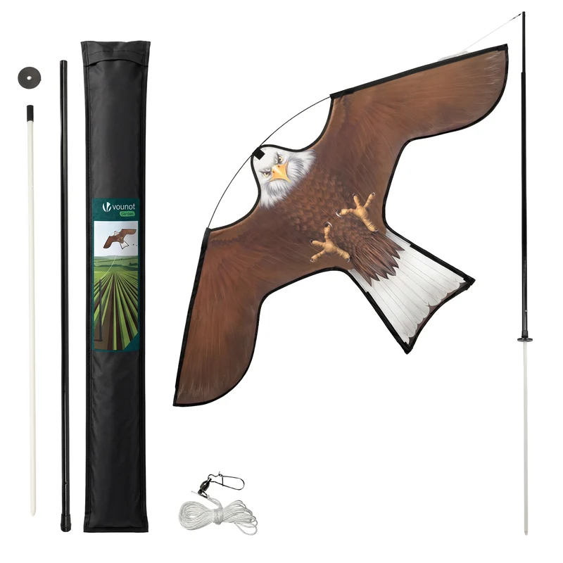 Cerf volant anti oiseaux effaroucheur avec mat Faucon modele B