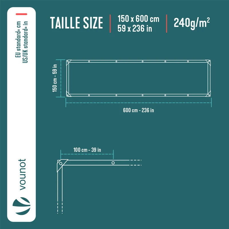 Bâche de Protection en Polyéthylène resistant et impermeable 240g/m² bleu 1.5x6m