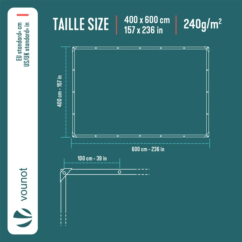 Bâche de Protection en Polyéthylène resistant et impermeable 240g/m² marron 4x6m