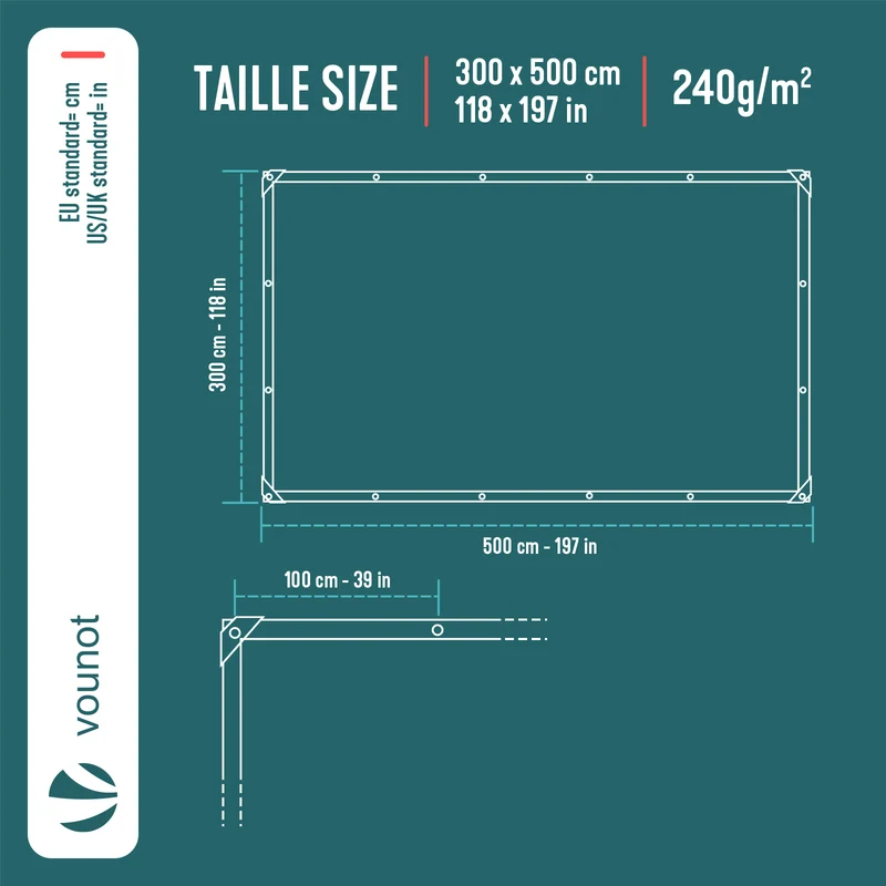 Bâche de Protection en Polyéthylène resistant et impermeable 240g/m² bleu 3x5m