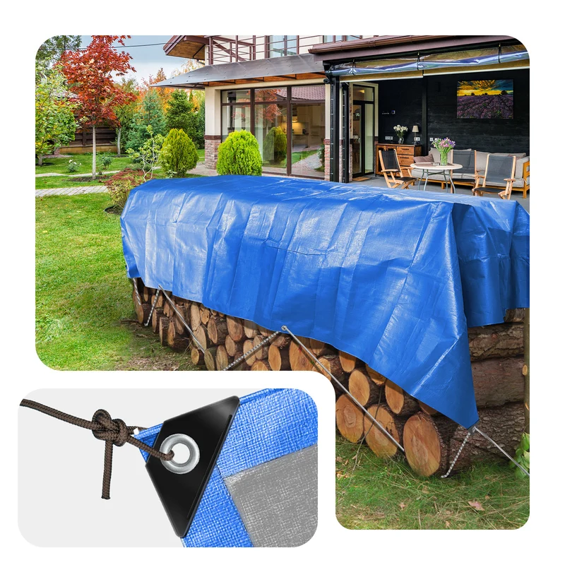 Bâche de Protection en Polyéthylène resistant et impermeable 180g/m² bleu 3x4m