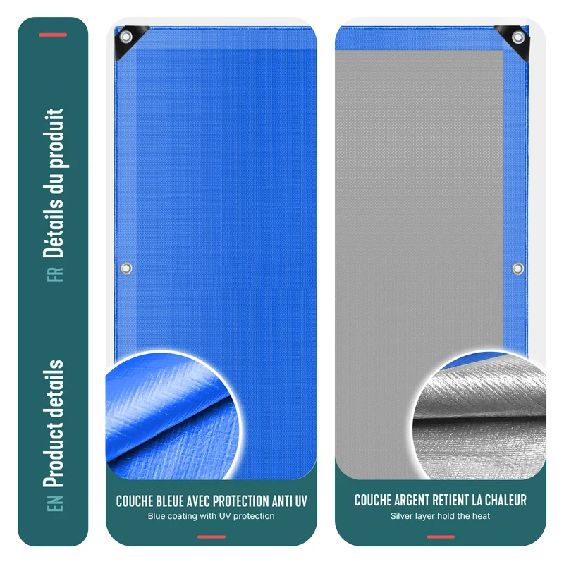 Bâche de Protection en Polyéthylène resistant et impermeable 180g/m² bleu 3x4m