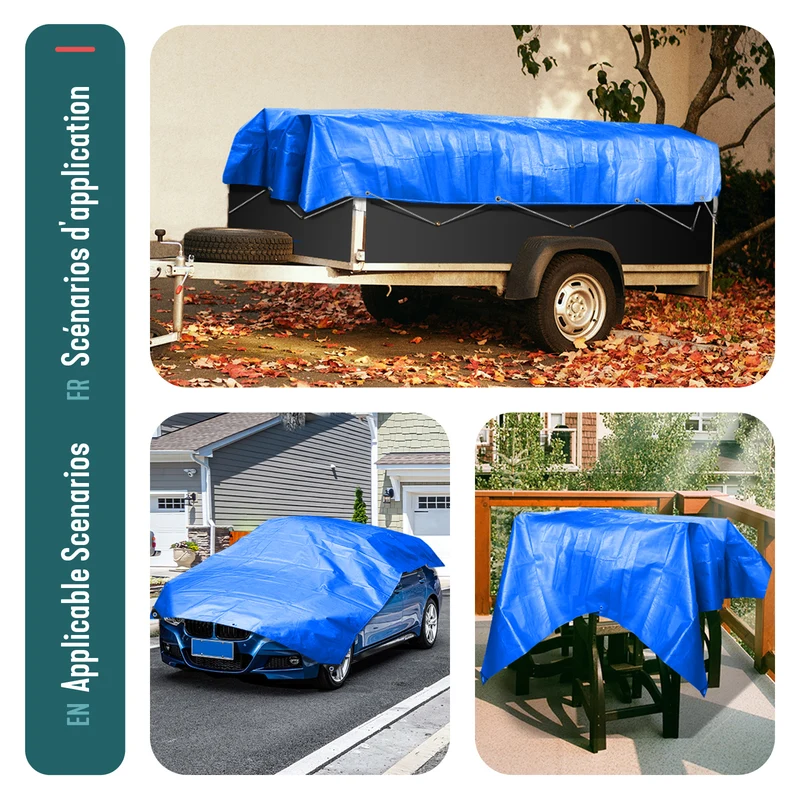 Bâche de Protection en Polyéthylène resistant et impermeable 180g/m² bleu 3x4m
