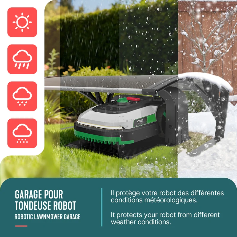 Garage de tondeuse robot Abri 105x80x46 cm marron