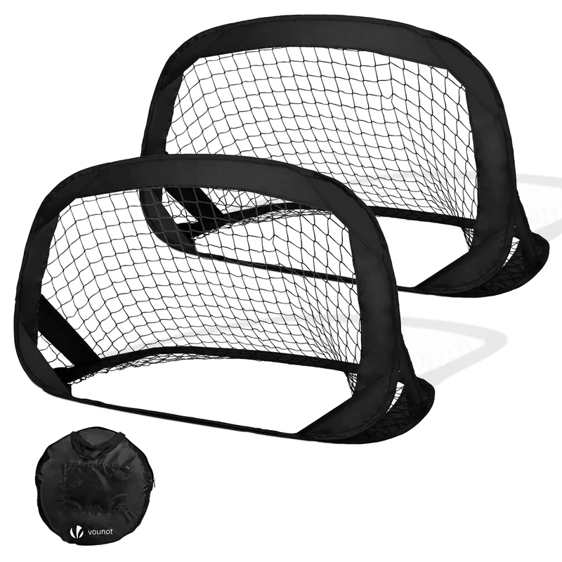 Lot de 2 buts de football pliable pop up 120x80x80cm noir