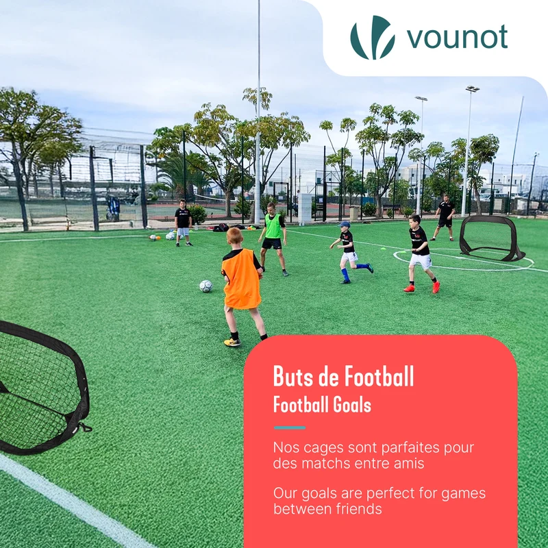 Lot de 2 buts de football pliable pop up 120x80x80cm noir