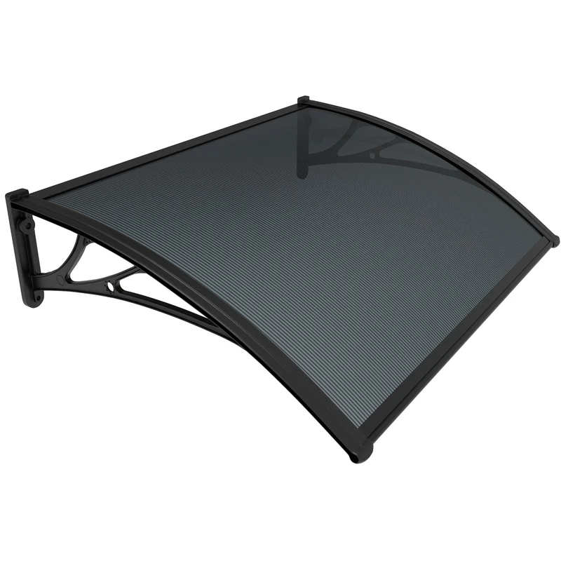 Auvent de porte marquise 120x80 cm en Polycarbonate anti UV Anthracite