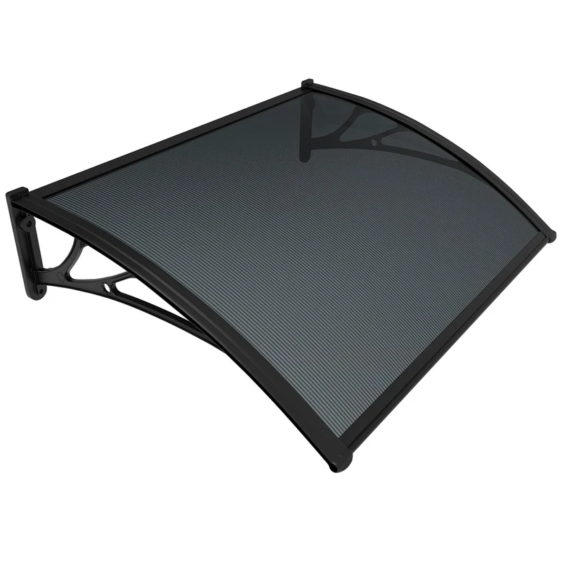 Auvent de porte marquise 100x80 cm en Polycarbonate anti UV Anthracite