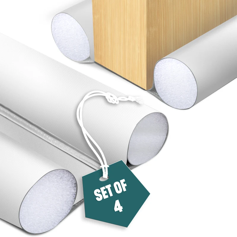 Lot de 4 Boudins de Porte Isolants coupe froid Découpables 96cm Blanc