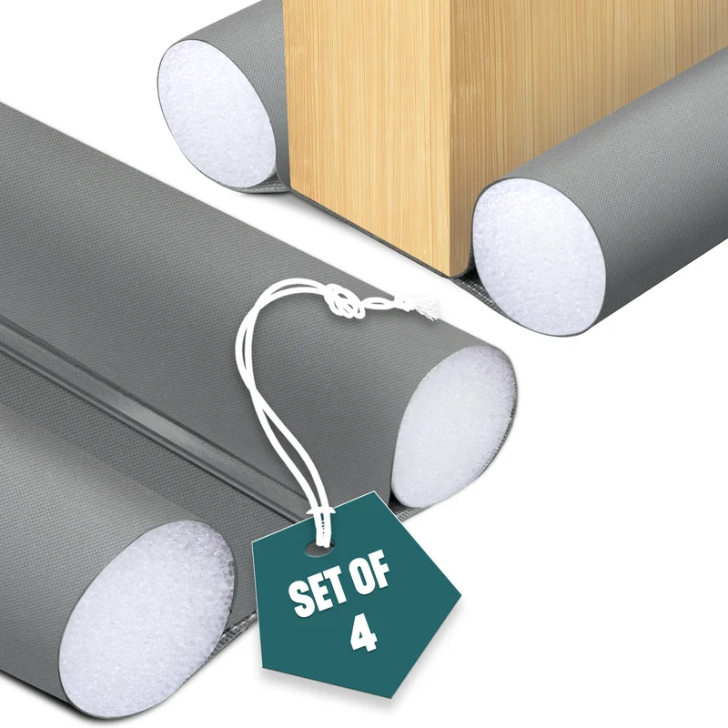 Lot de 4 Boudins de Porte Isolants coupe froid Découpables 96cm Gris