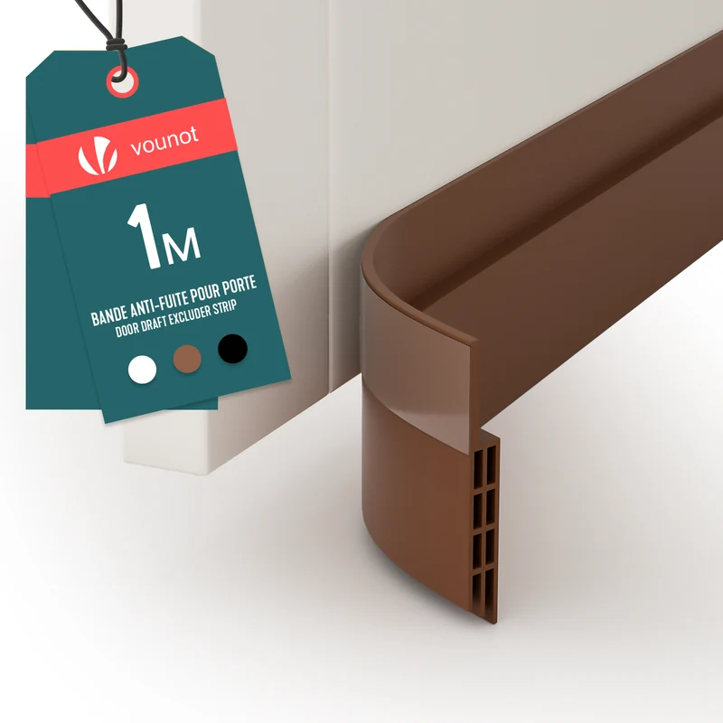 Bas de porte isolant coupe froid 100 cm marron