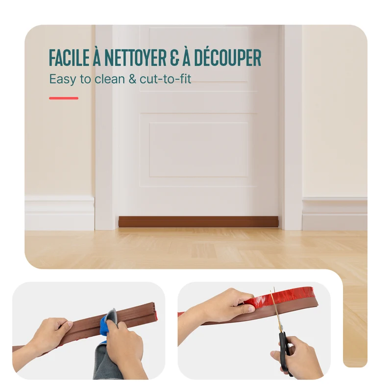 Bas de porte isolant coupe froid 100 cm marron