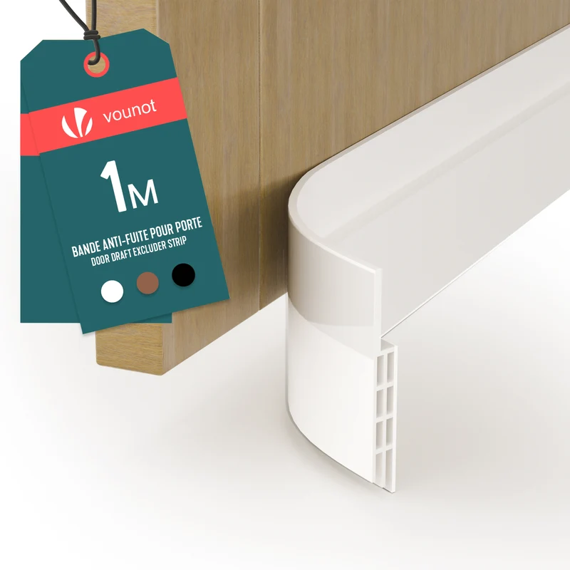 Bas de porte isolant coupe froid 100 cm blanc
