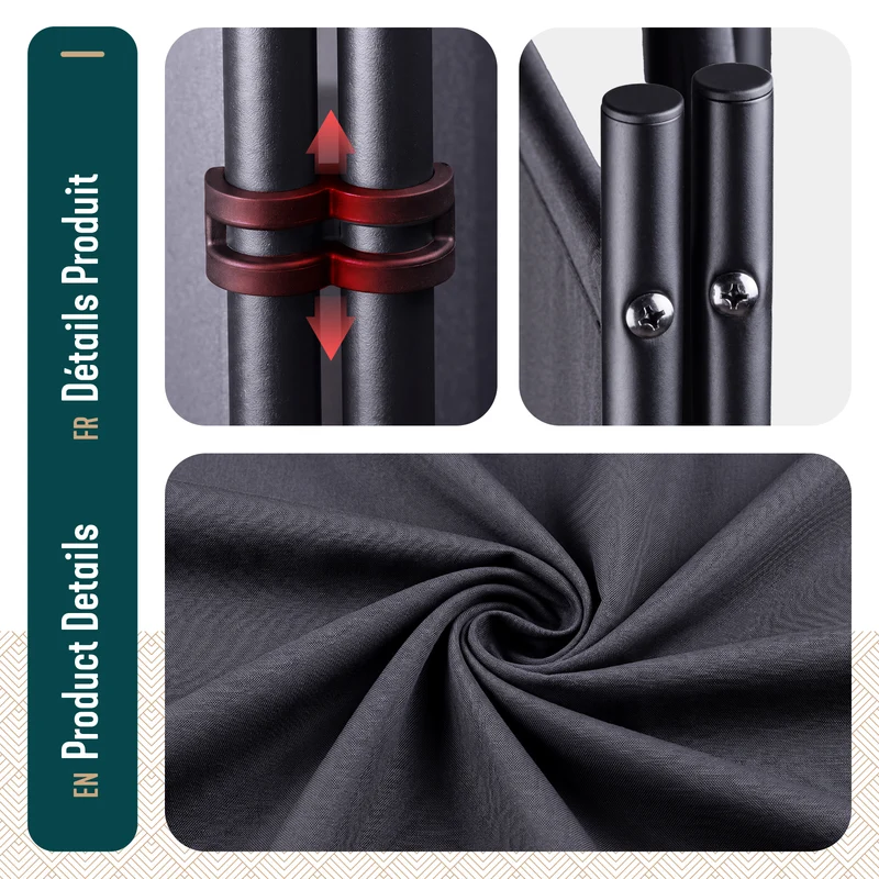 Paravent interieur separateur avec roue 6 panneaux autoportant pliable 340 x 30 x 171 cm Anthracite