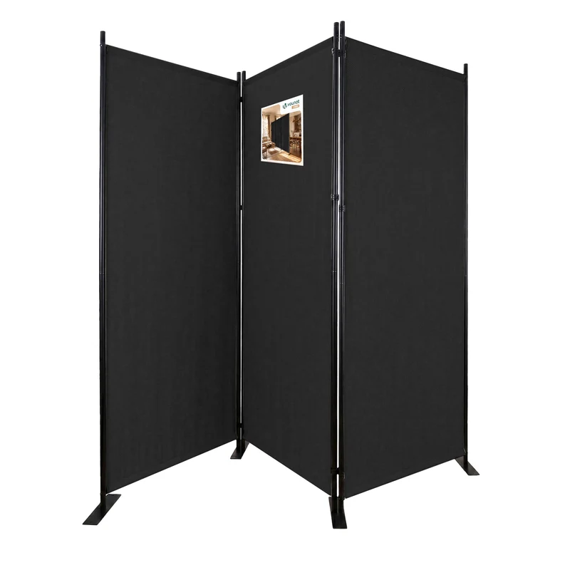 Paravent interieur separateur 3 panneaux autoportant pliable 262 x 30 x 173 cm Anthracite