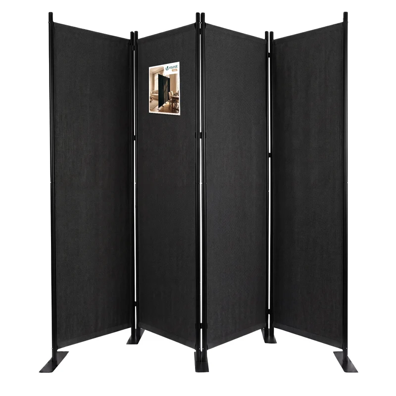 Paravent interieur separateur 4 panneaux autoportant pliable 228 x 30 x 164 cm Anthracite
