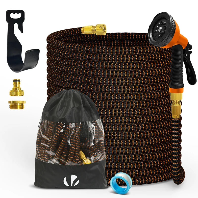 Tuyau d’Arrosage Extensible 30m Renforce avec Accessoires orange