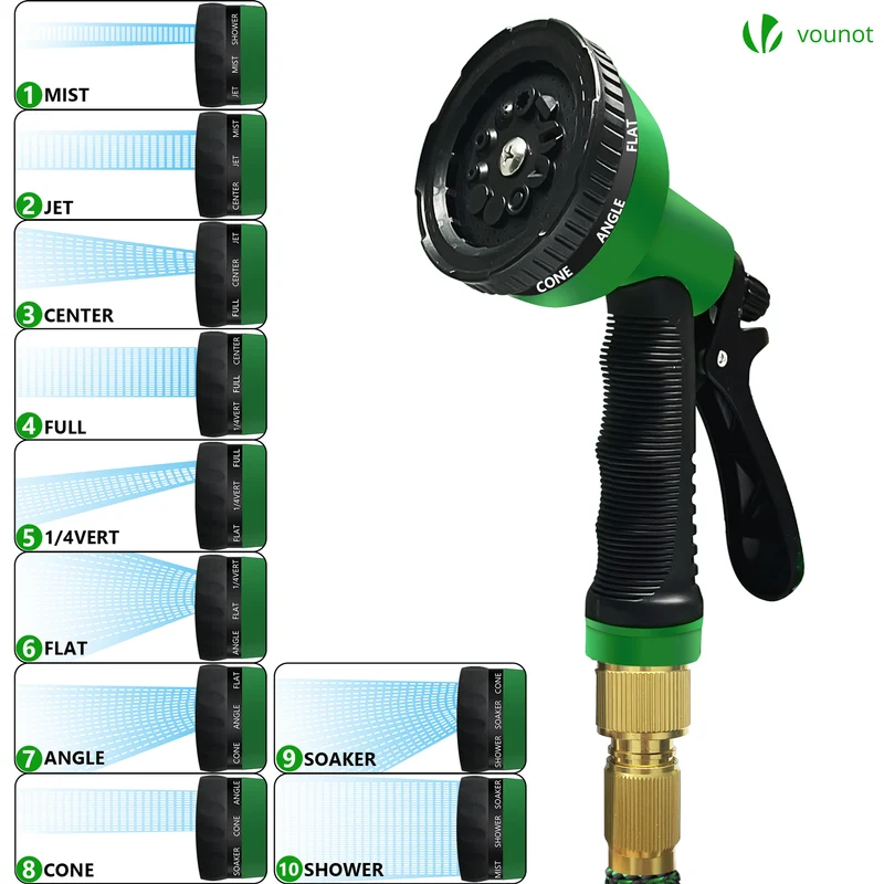 Tuyau d’Arrosage Extensible 45m Renforce avec Accessoires vert