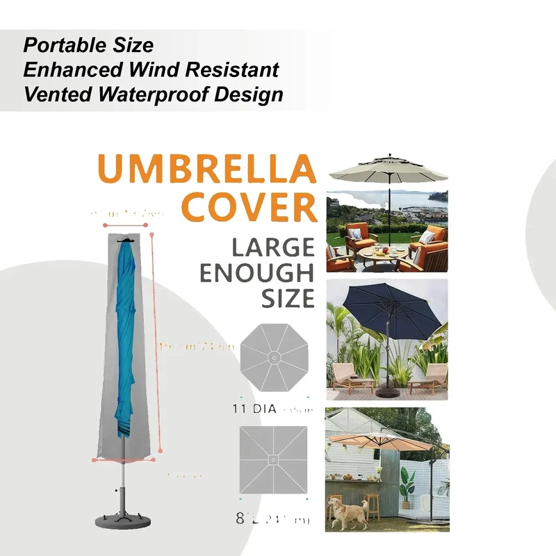 Housse Parasol Déporté Imperméable ZIPLA
