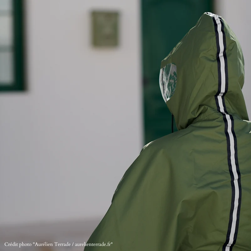 Cape de pluie vélo unisexe Le Temps des Grenouilles - Polyester 100% recyclé