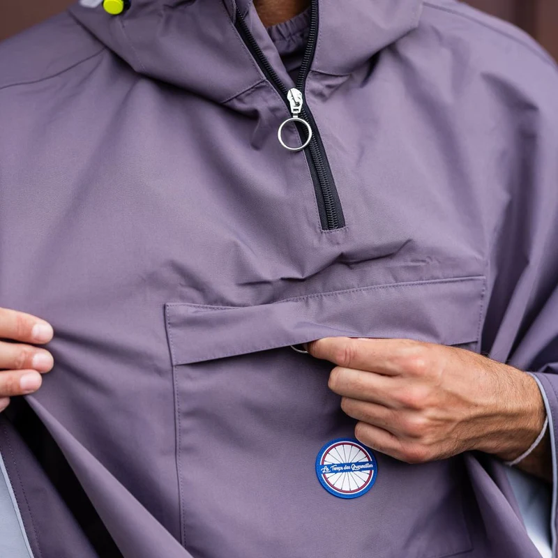 Cape de pluie vélo unisexe Le Temps des Grenouilles - Polyester 100% recyclé