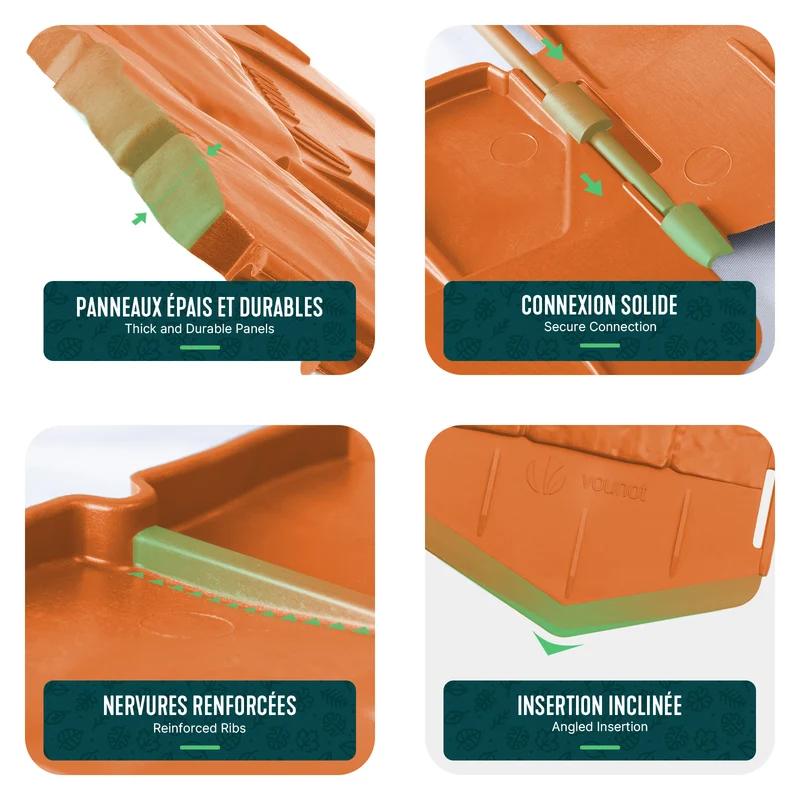 Lot de 140 pcs Bordure de jardin imitation pierre facile a installer 21.4m terracotta