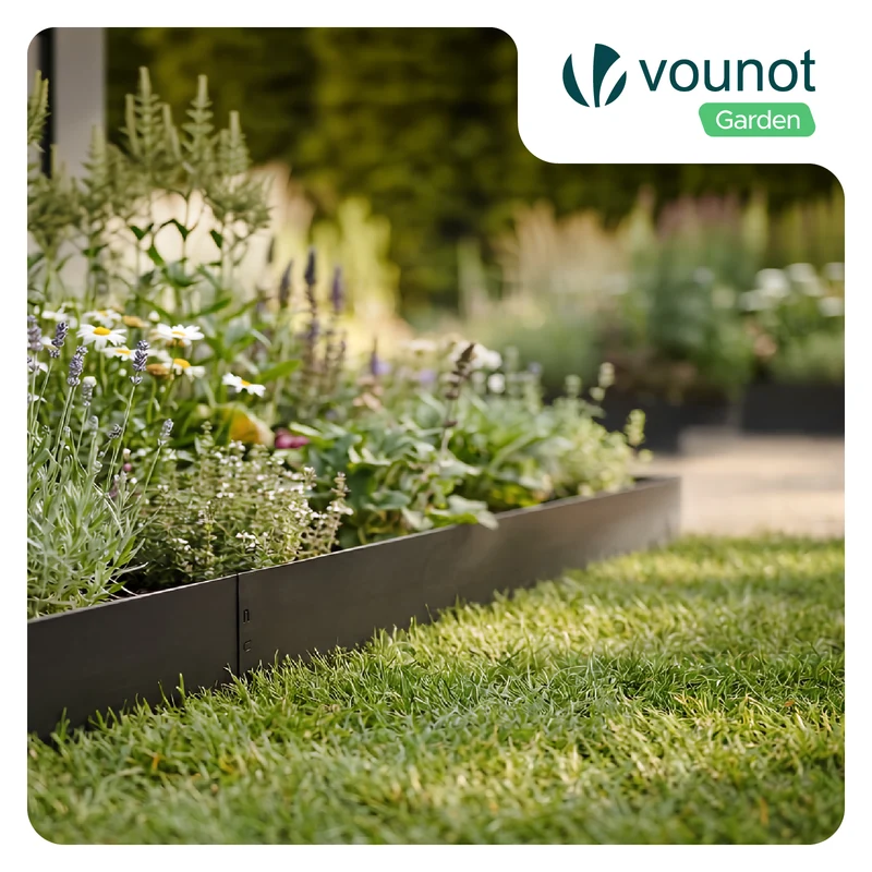 Lot de 30 Bordure de jardin en métal flexible 100x13cm noir