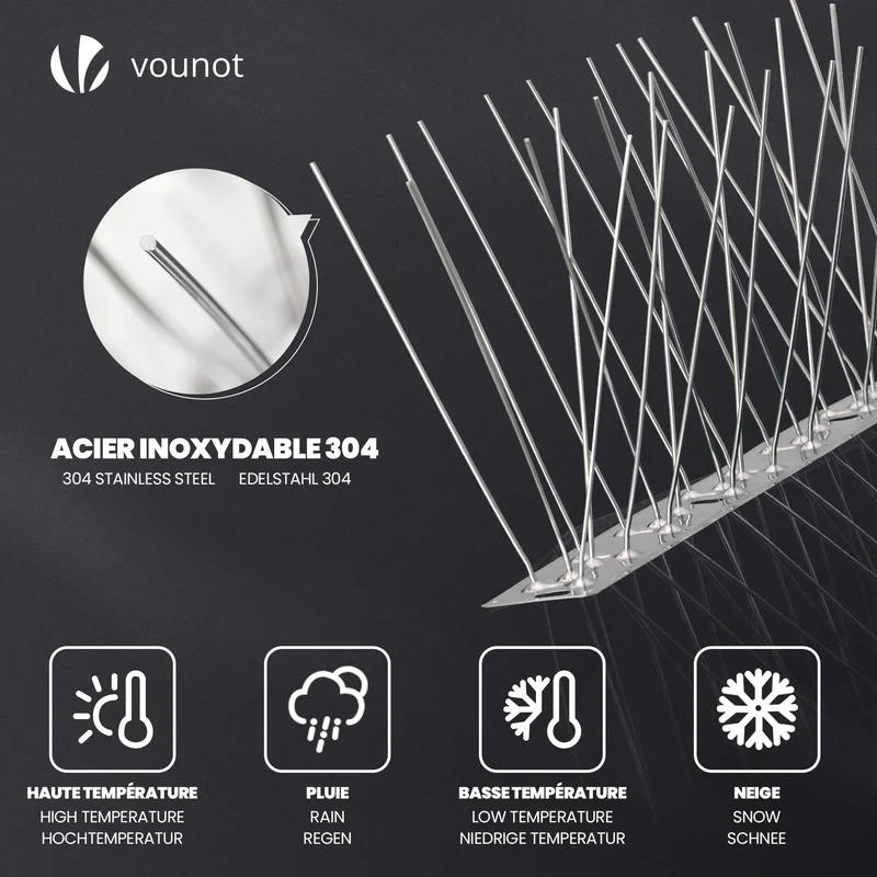 Pic Anti-Pigeon en Acier Inoxydable 7.5M Pack de 30 modules