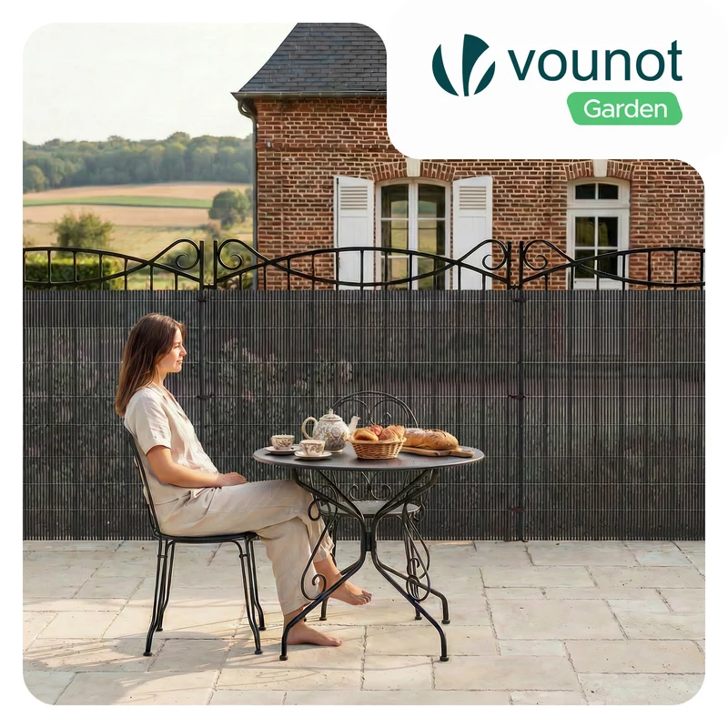 Clôture en canisse PVC 160x500cm Anthracite