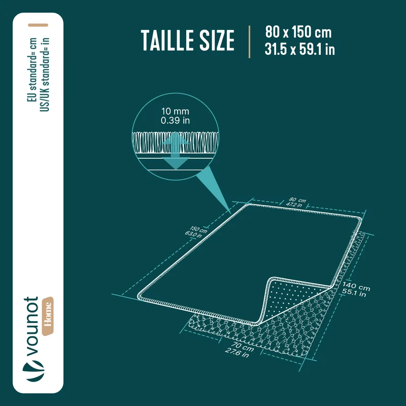 Tapis de salon poils ras doux antiderapant 80x150cm uni anthracite