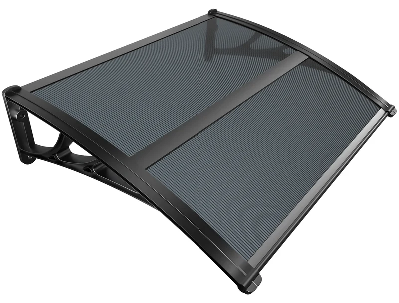 Auvent de porte marquise 100x80 cm en Polycarbonate anti UV Anthracite