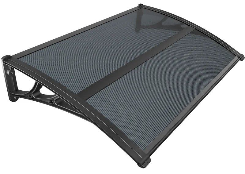 Auvent de porte marquise 120x80 cm en Polycarbonate anti UV Anthracite