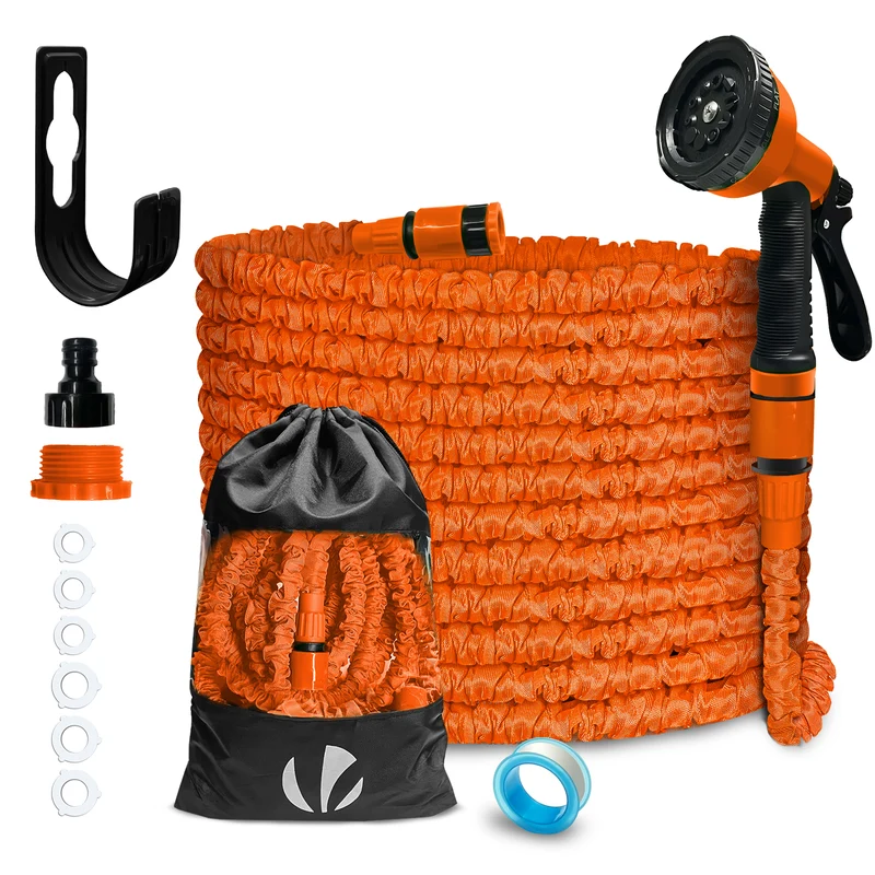 Tuyau d’Arrosage Extensible 15m avec Accessoires orange