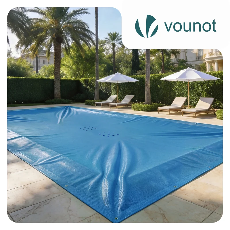 Bache piscine rectangulaire en Polyethylene 160 gr/m2 4x8m Bleue foncé