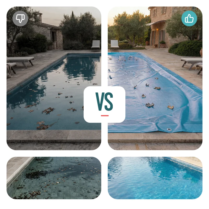Bache piscine rectangulaire en Polyethylene 160 gr/m2 4x8m Bleue foncé