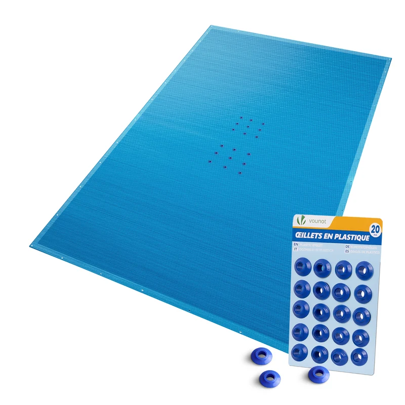 Bache piscine rectangulaire en Polyethylene 160 gr/m2 6x12m Bleue foncé