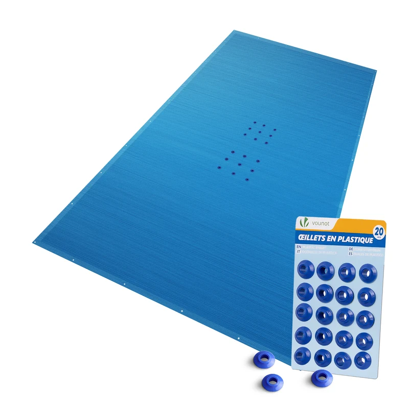 Bache piscine rectangulaire en Polyethylene 160 gr/m2 5x10m Bleue foncé