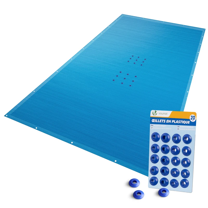 Bache piscine rectangulaire en Polyethylene 160 gr/m2 4x9m Bleue foncé