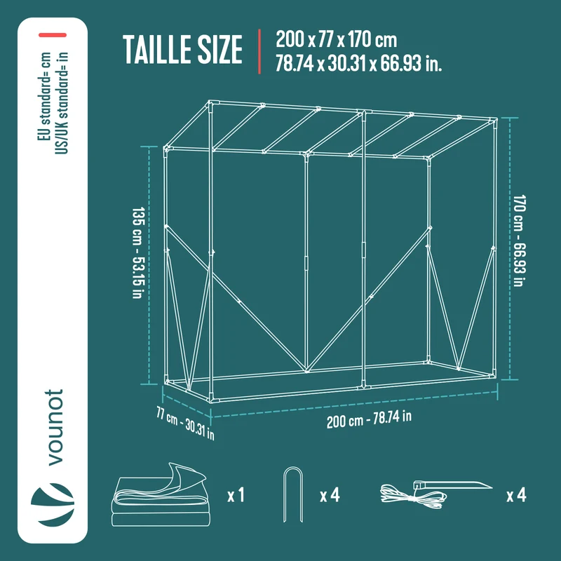 Serre de jardin Serre tomates avec porte et fenetres moustiquaire bache PE renforcee 135g/m2 200x77x170cm Vert