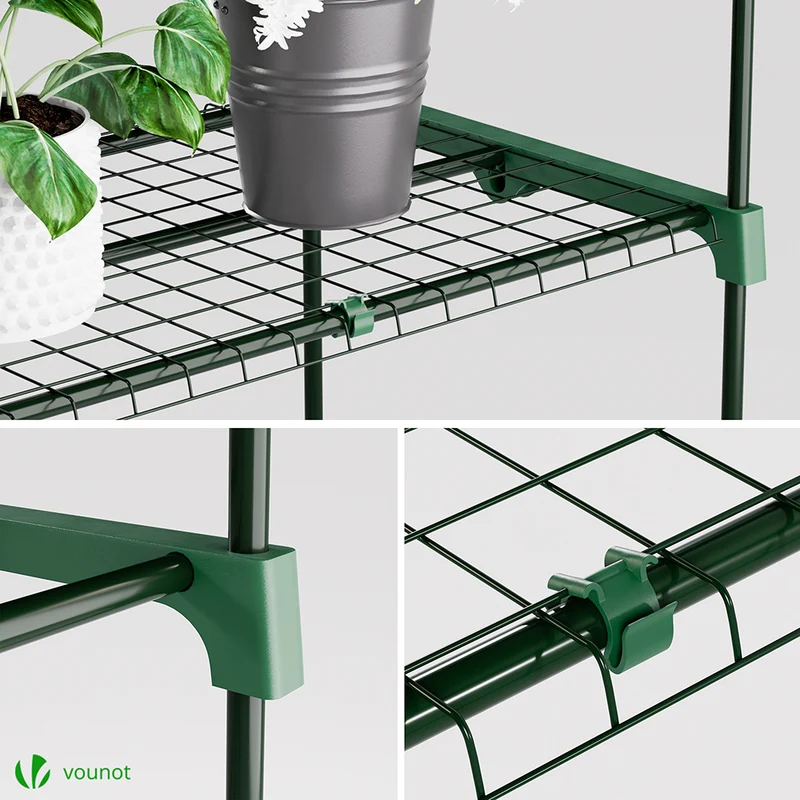 Serre de jardin avec etageres et bache PE renforcee 135gr/m2 69x49x160cm blanc