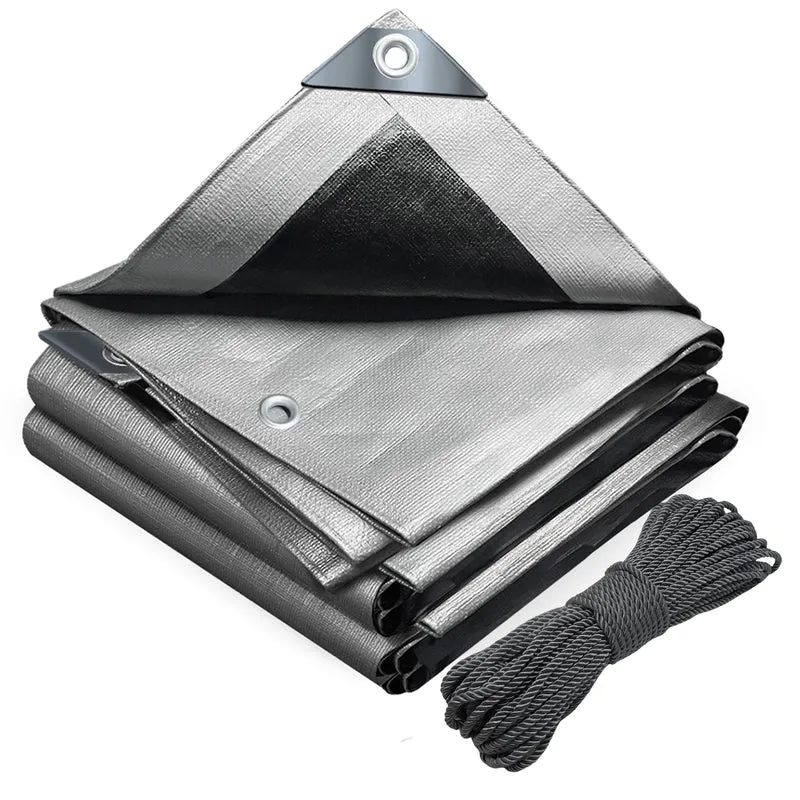 Bâche de Protection en Polyéthylène resistant et impermeable 180g/m² gris et noir 3x4m