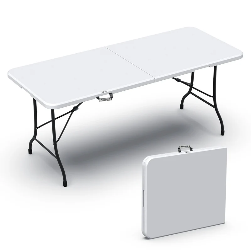 Table de camping pique nique pliable 180cm HDPE blanc