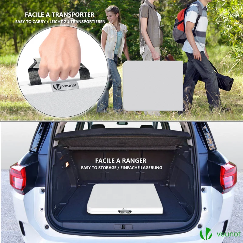 Table de camping pique nique pliable 180cm HDPE blanc