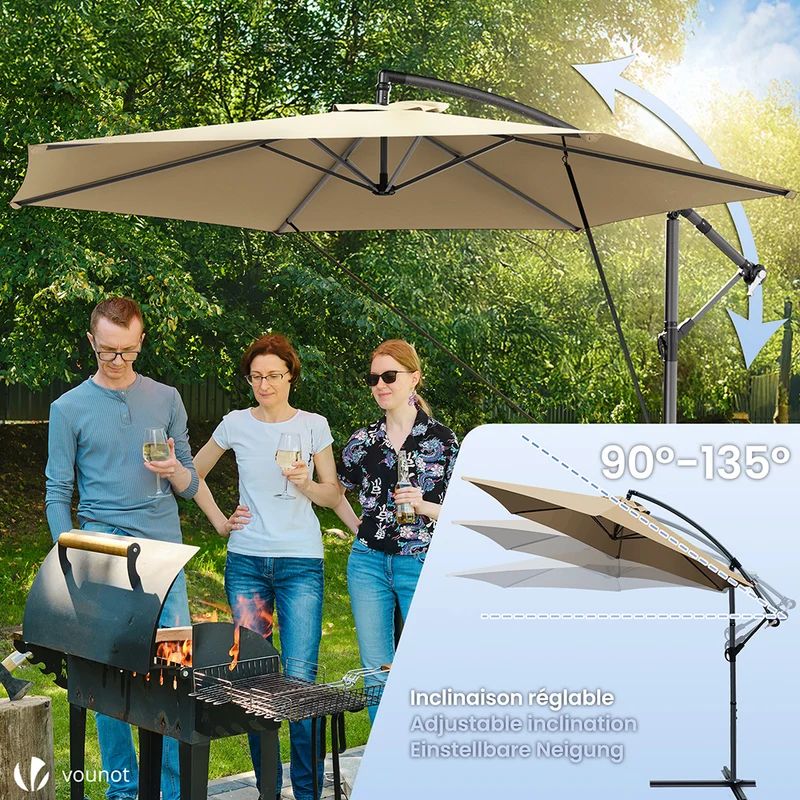 Parasol deporte 3M avec housse de protection et sangle de fixation Kaki