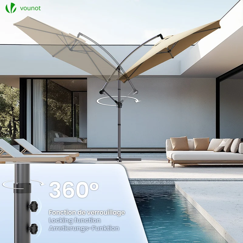 Parasol deporte 3M avec housse de protection et sangle de fixation Kaki