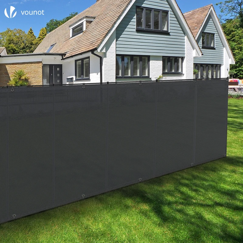 Brise vue occultant en HDPE 150g/m² 1x10m avec attaches de fixation anthracite