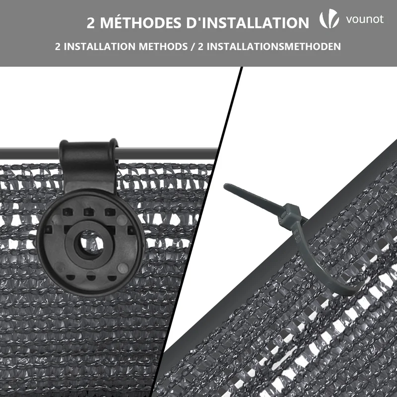 Brise vue occultant en HDPE 150g/m² 1x10m avec attaches de fixation anthracite