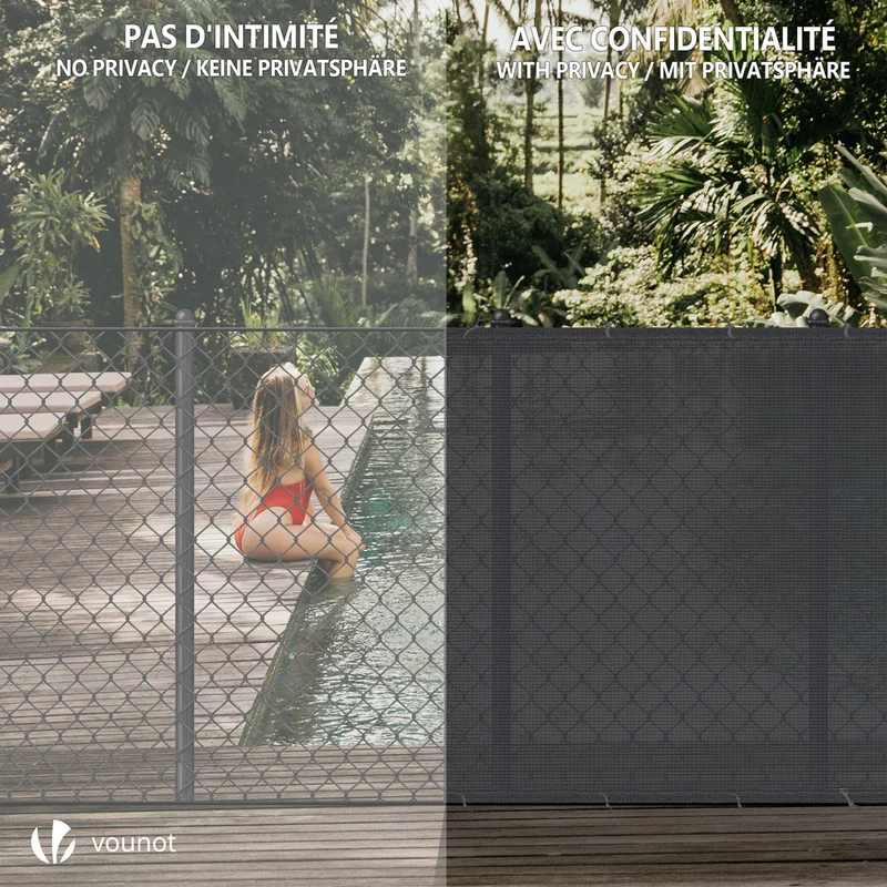 Brise vue occultant en HDPE 150g/m² 1x10m avec attaches de fixation anthracite